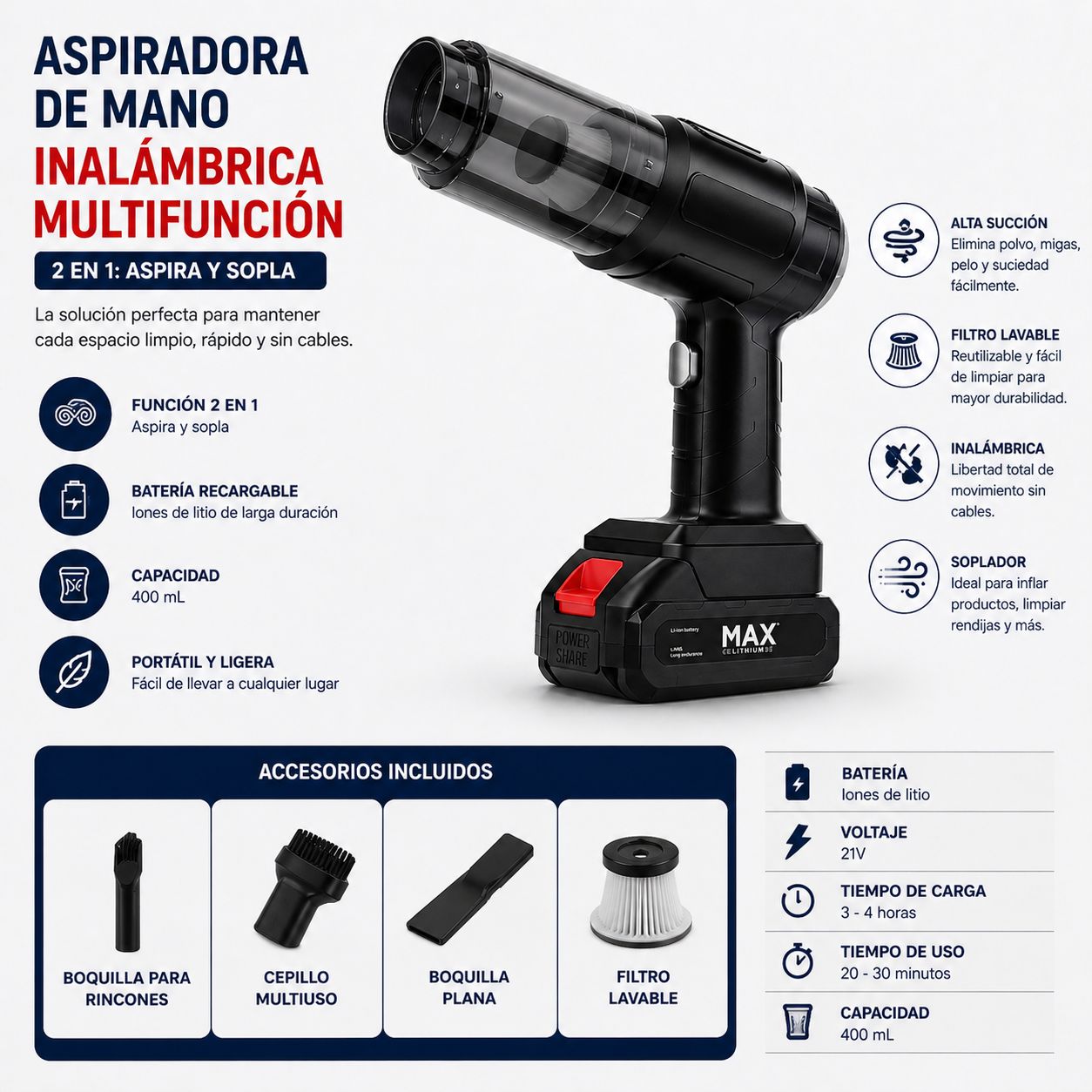 Aspiradora de mano 