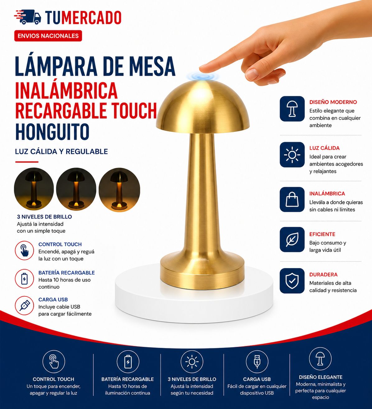 Lámpara de mesa inalámbrica 