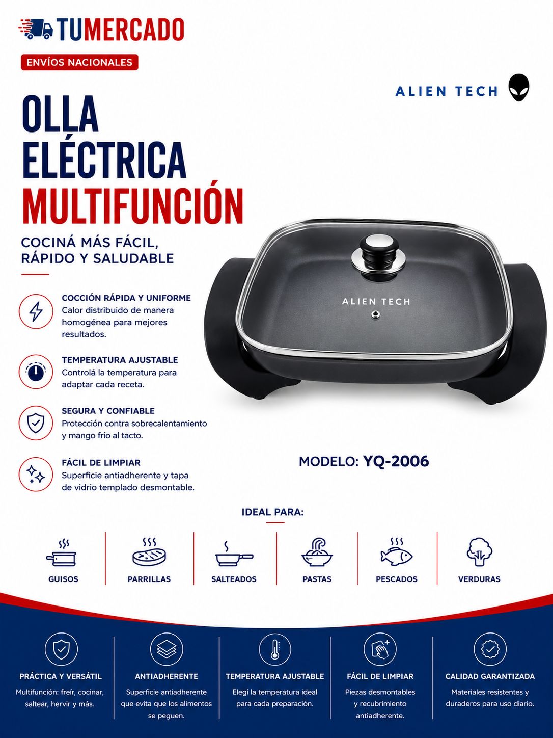 Olla eléctrica multifunción 
