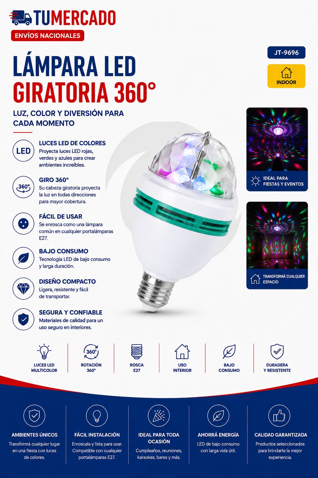  Lámpara LED giratoria