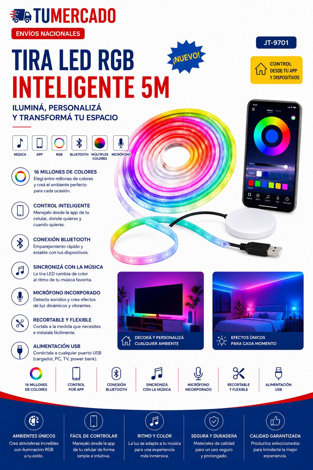 Tira de luces LED inteligentes