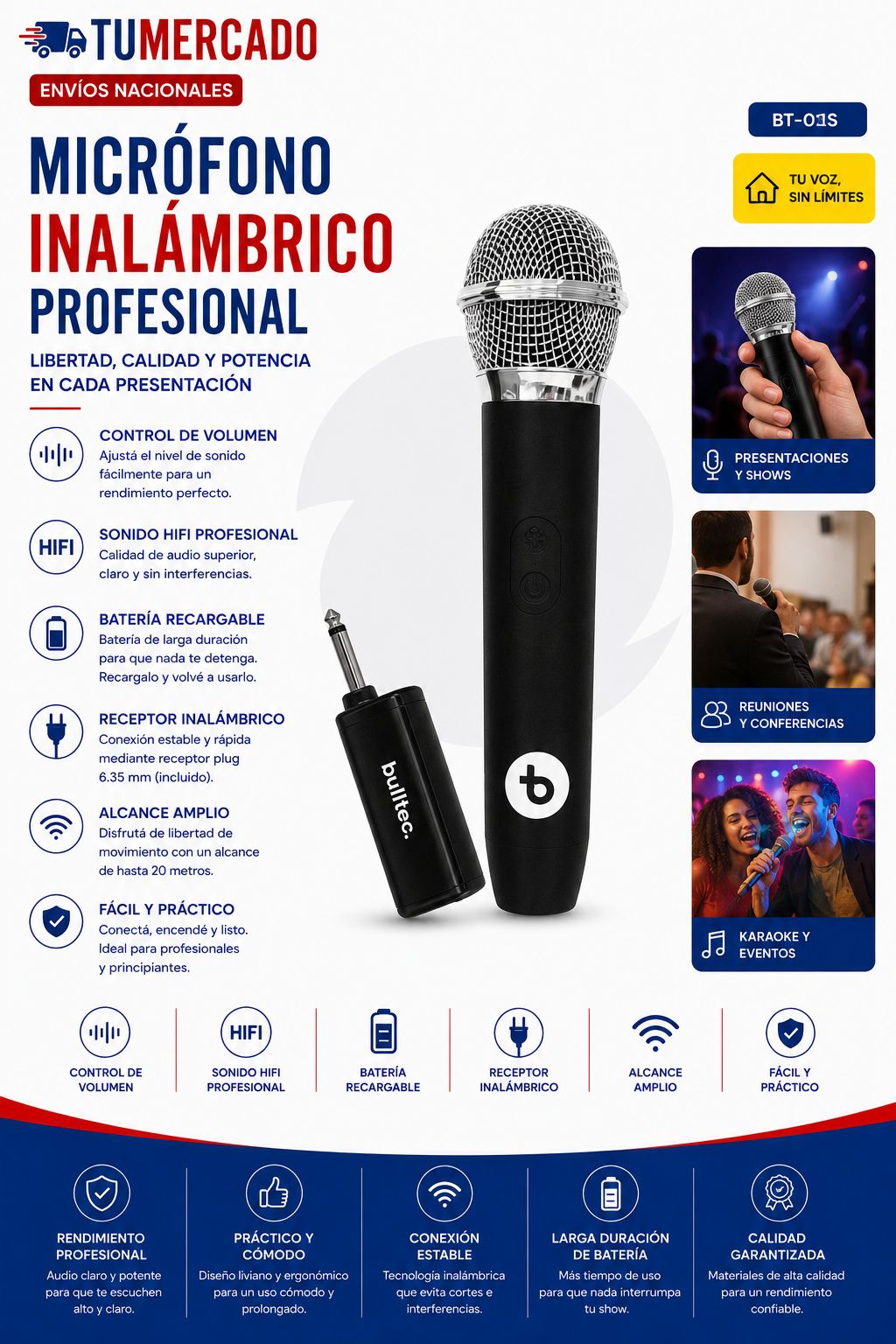 Micrófono inalámbrico profesional