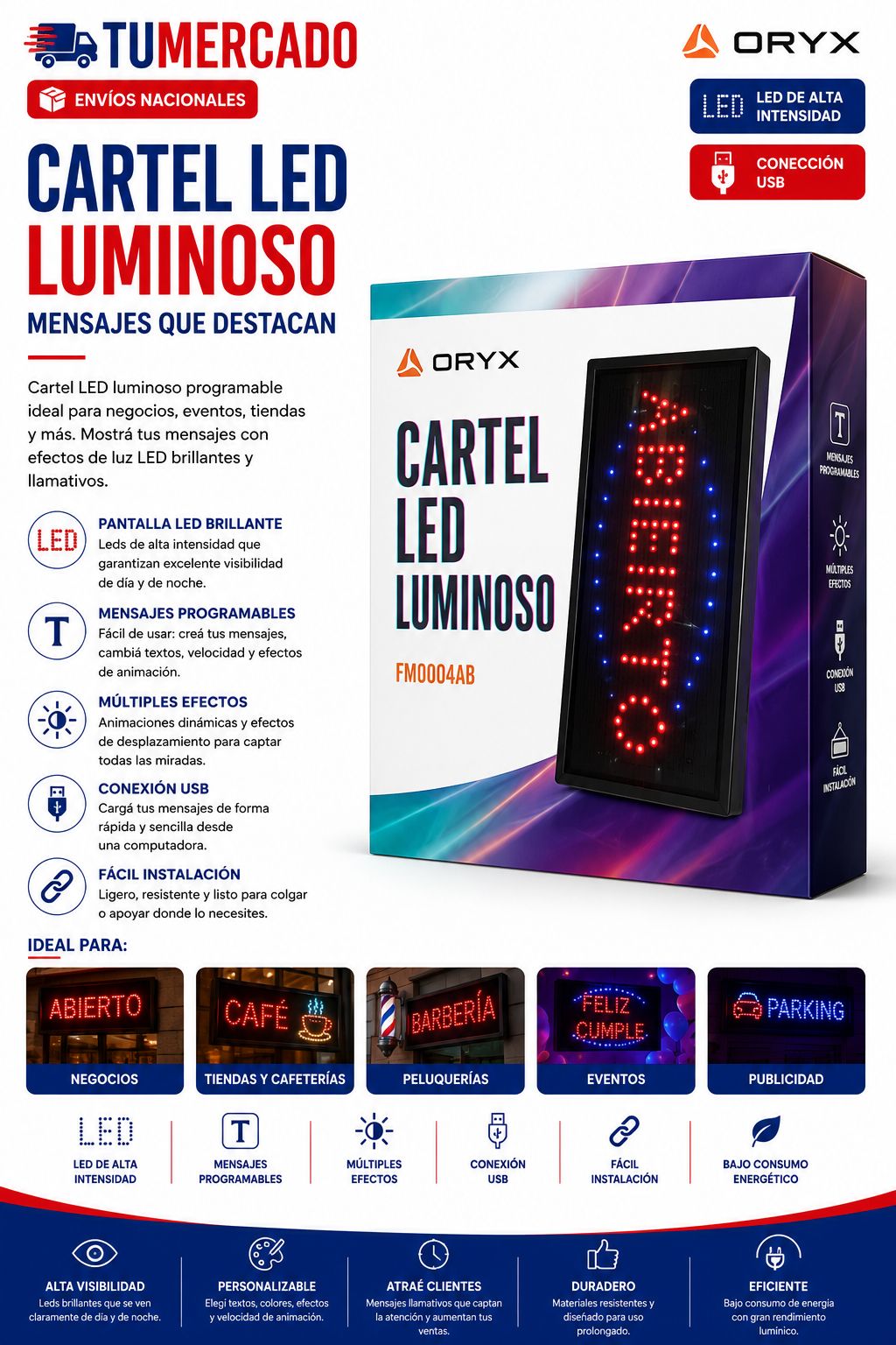 Cartel LED Luminoso