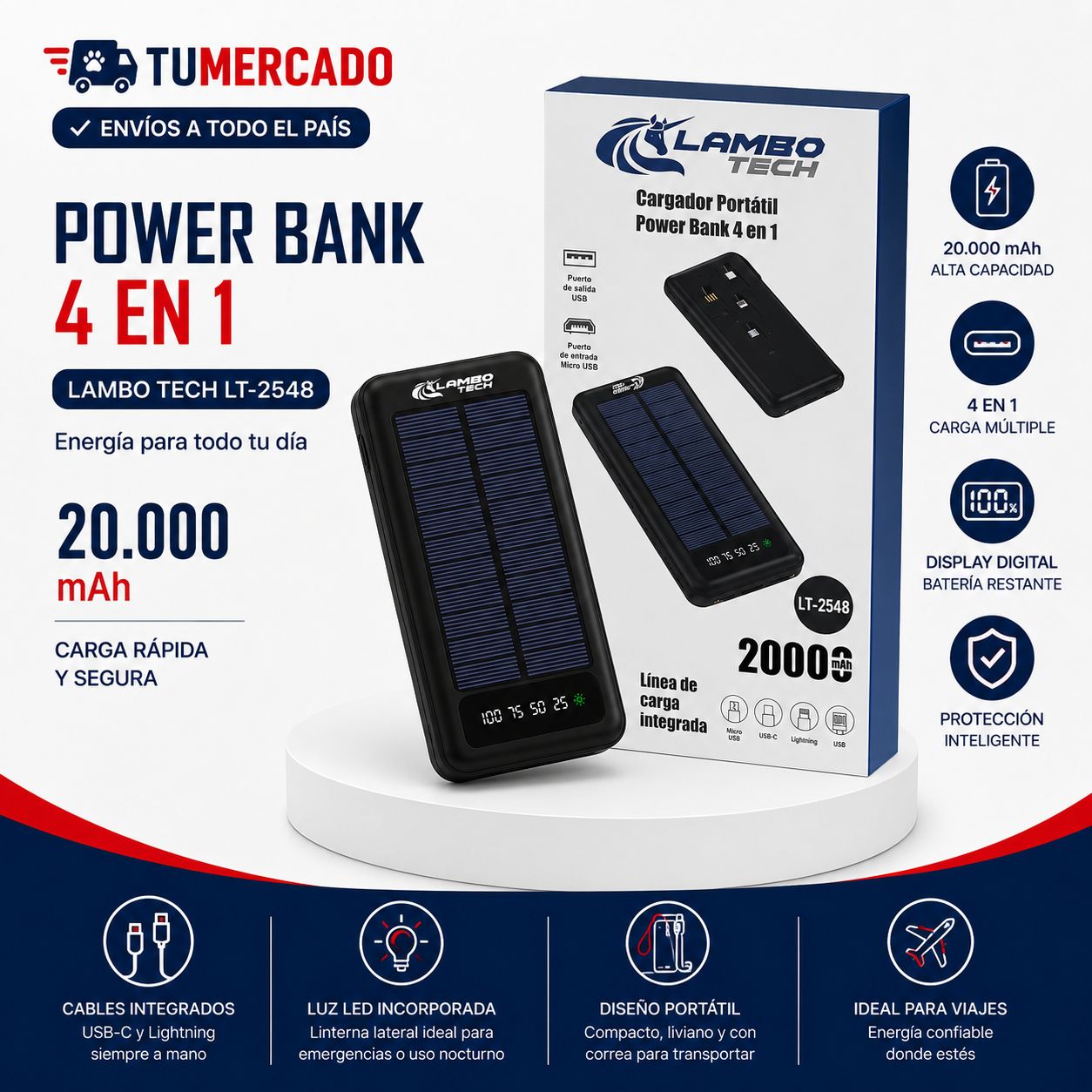 Cargador portátil solar