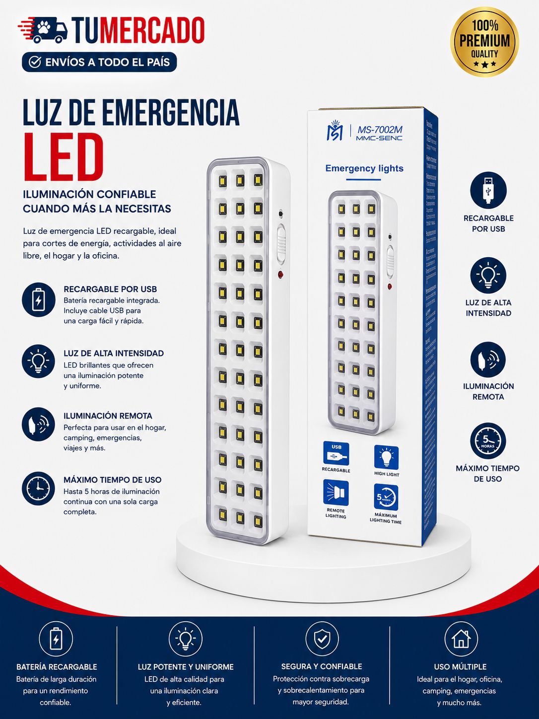 Luz de emergencia LED portátil