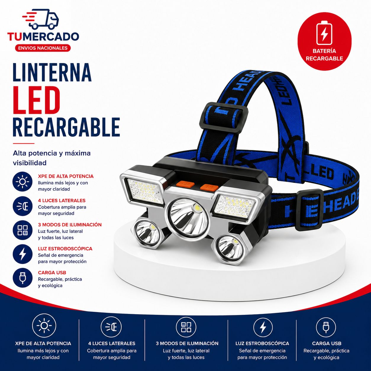 Linterna Frontal LED