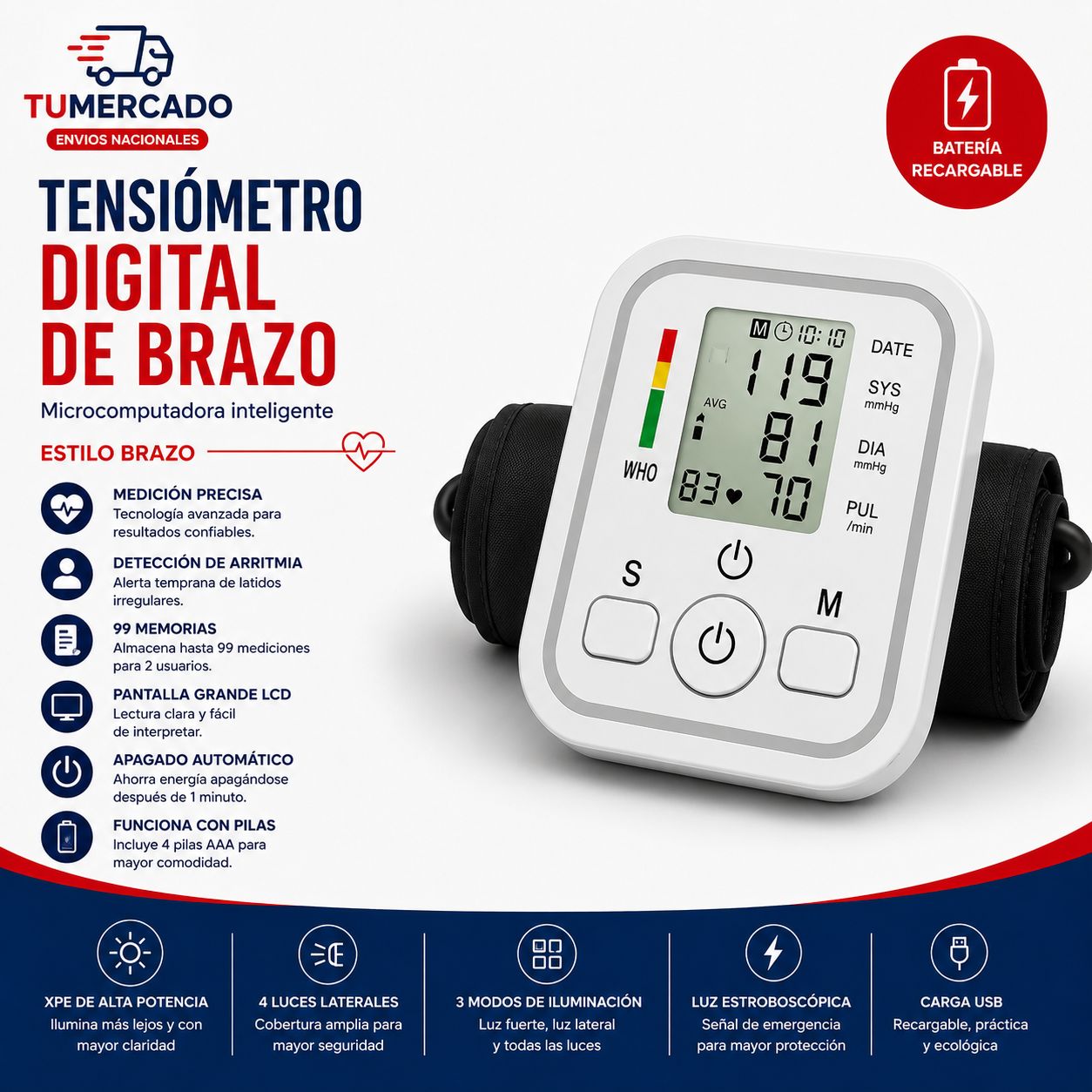 Tensiómetro digital de brazo