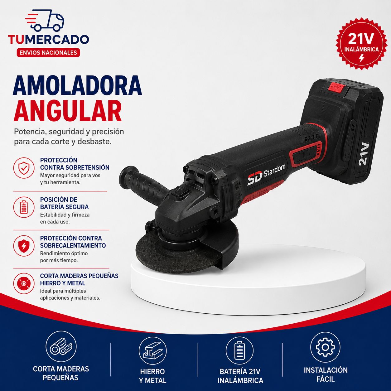 Amoladora angular inalámbrica