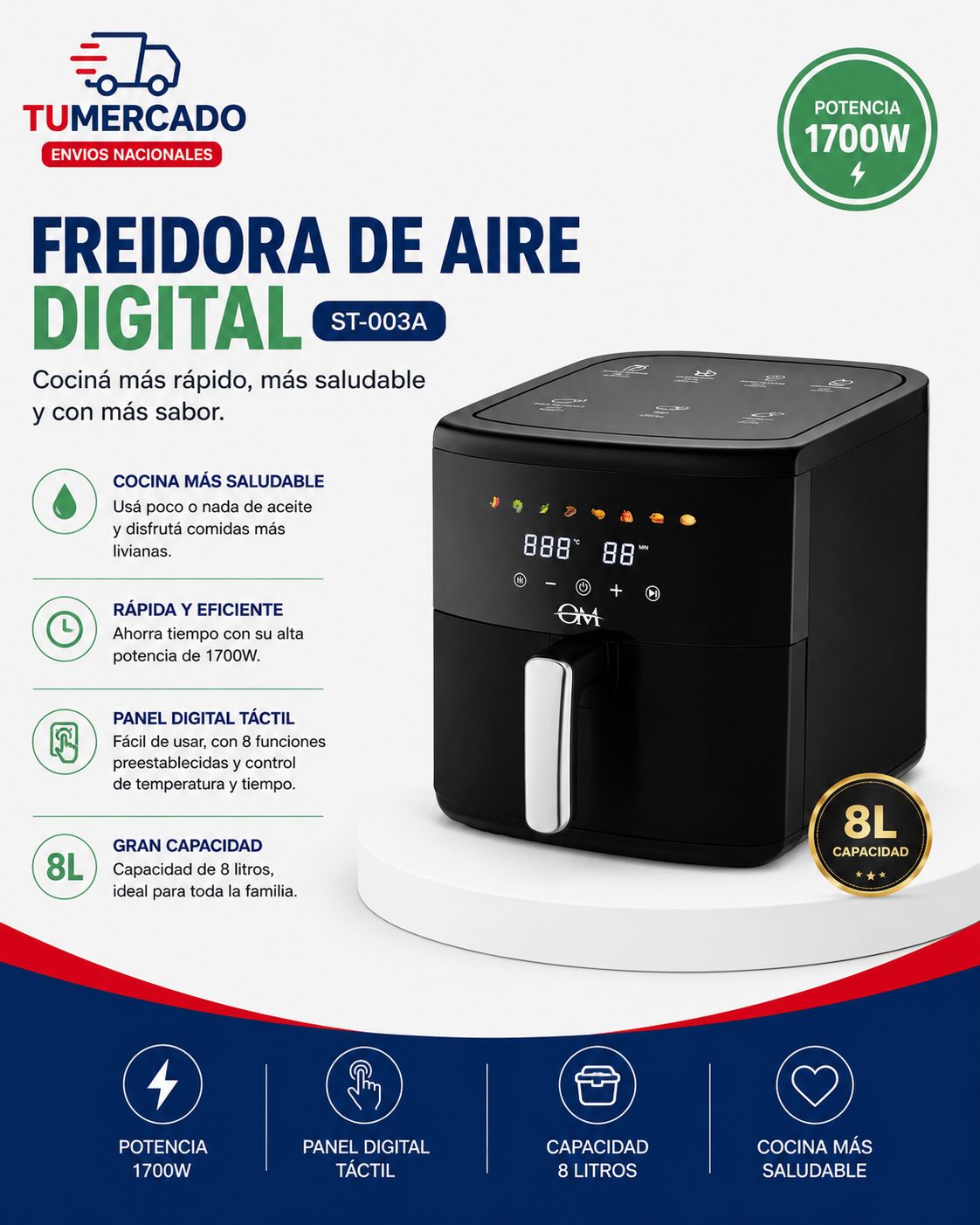 Freidora de aire digital 