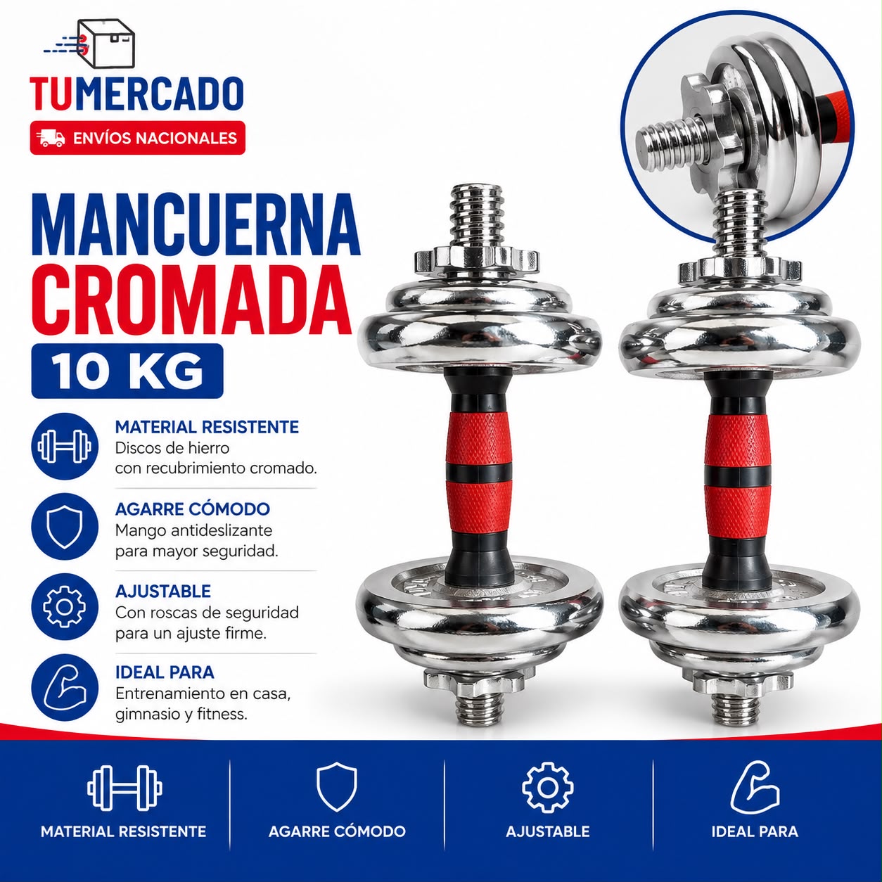 Mancuerna cromada