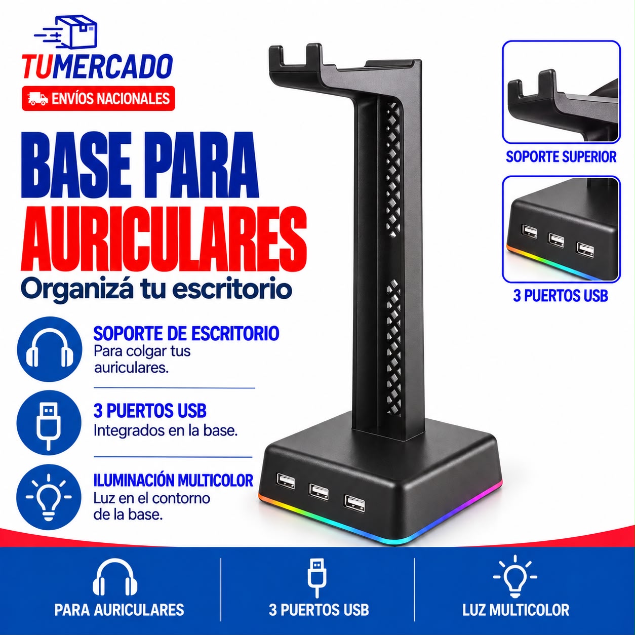 Base RGB para auricular