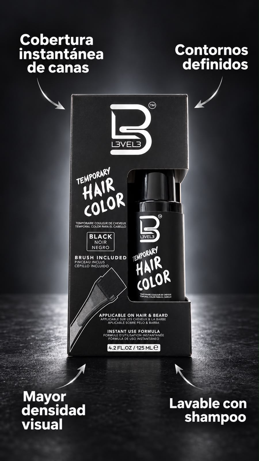 Color de Cabello Temporal en tono Black (Negro)