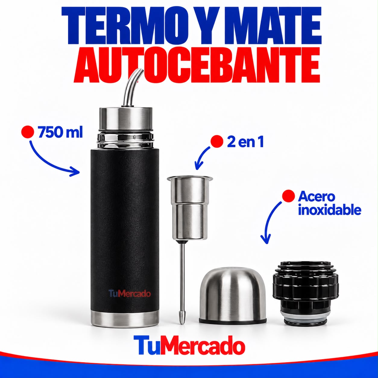 Termo mate autocebante 750ml